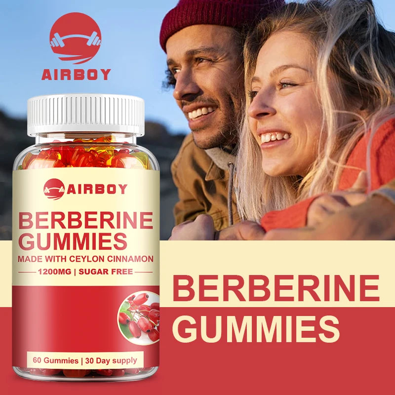 Berberine Gummies - with Ceylon Cinnamon - Support Immune, Heart, Metabolic and Digestive Health - 60 Gummies