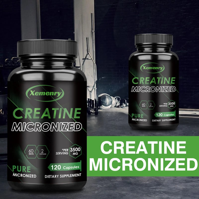 Creatine Monohydrate - Increase Strength, Build Muscle and Improve Performance, Explosive Power for Men - 120 Capsules