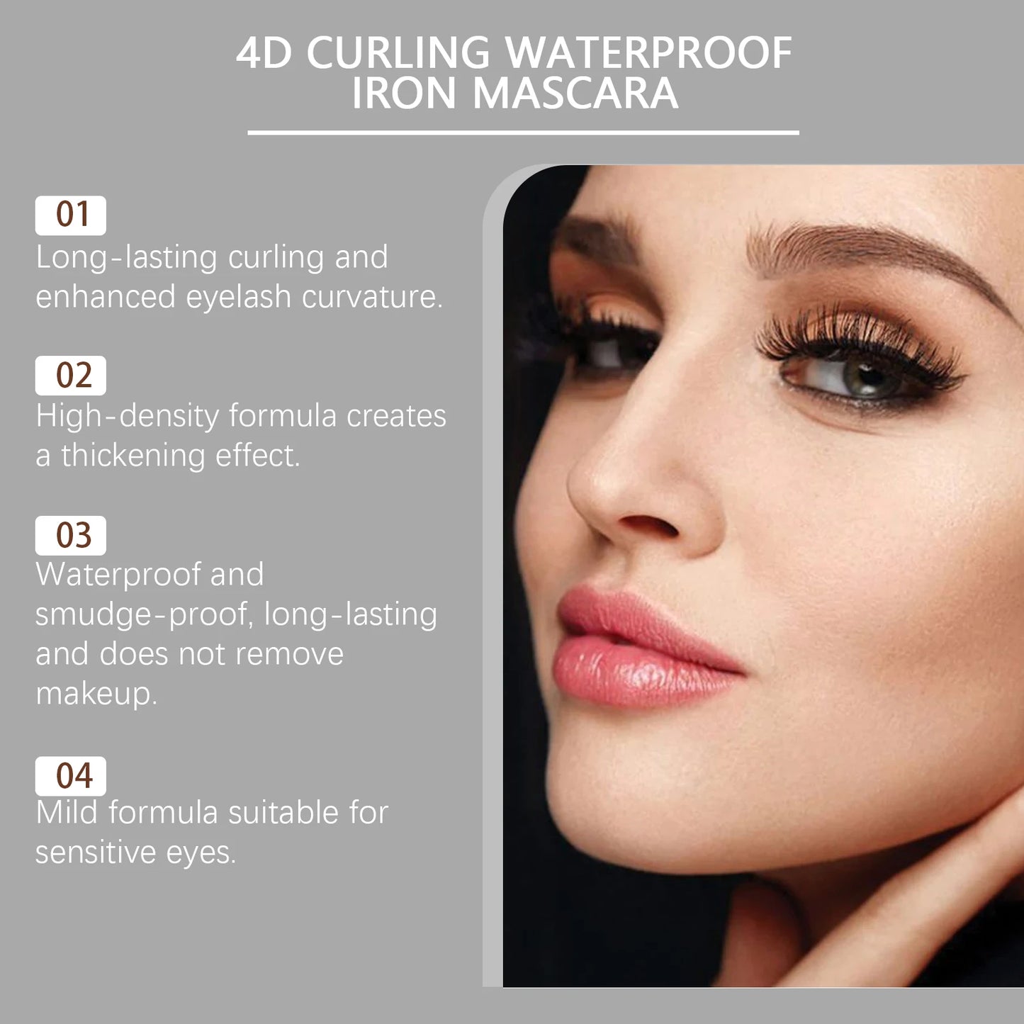 Eyelash Lengthening Mascara 4d Curly Thicken Eye Lash Long Lasting Makeup Waterproof Fast Dry Black Curling Mascara