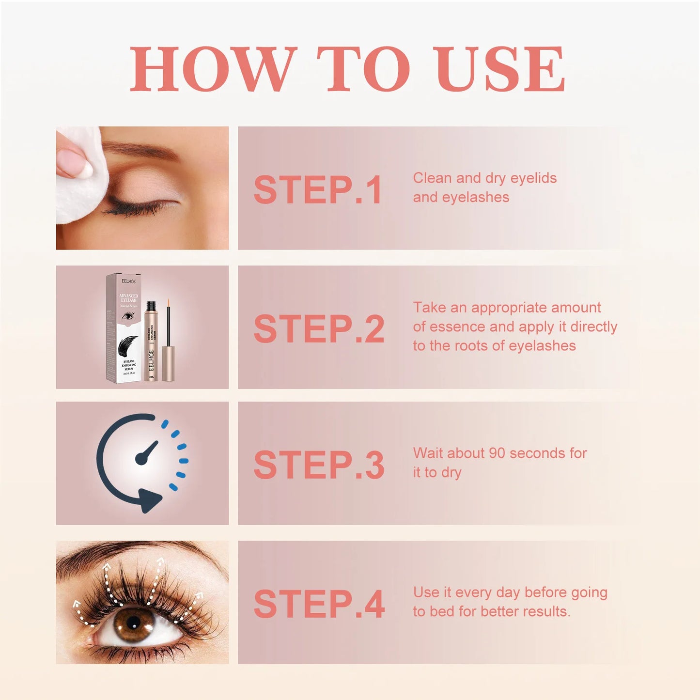 Eyelash Growth Serum Strengthen Eye Lash Curl Lengthening Makeup Enhancer Lash Eyebrow Fuller Thicken Eyelash Serum