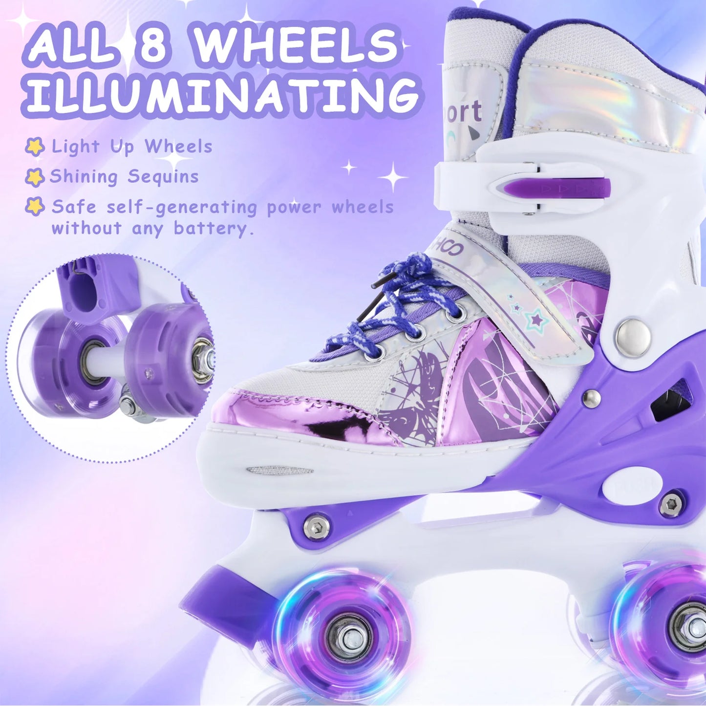 Roller Skates for Girls Boys for Kids 4 Size Adjustable Light Up kids roller skates girls roller skates kids