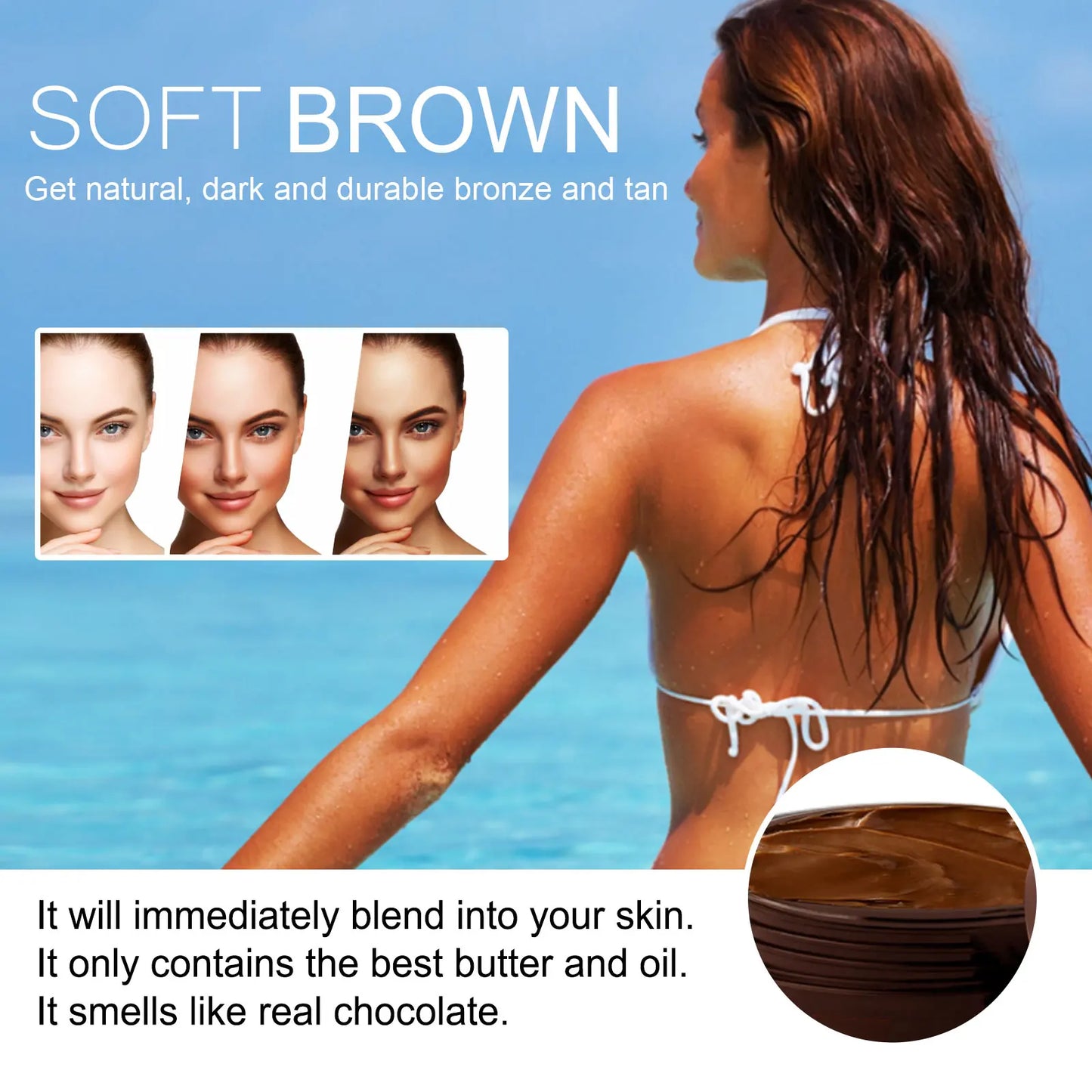 Body Self Tanning Cream Beach Solarium Outdoor Sun Suntan Protection Fast Brown Tanner Face Bronzer Tan Accelerator Cream