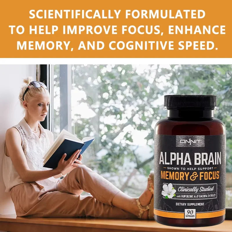 Brain Health Supplement Capsules - Supports Memory Concentration And Cognitive Processing Speed - 90 Count Bottle