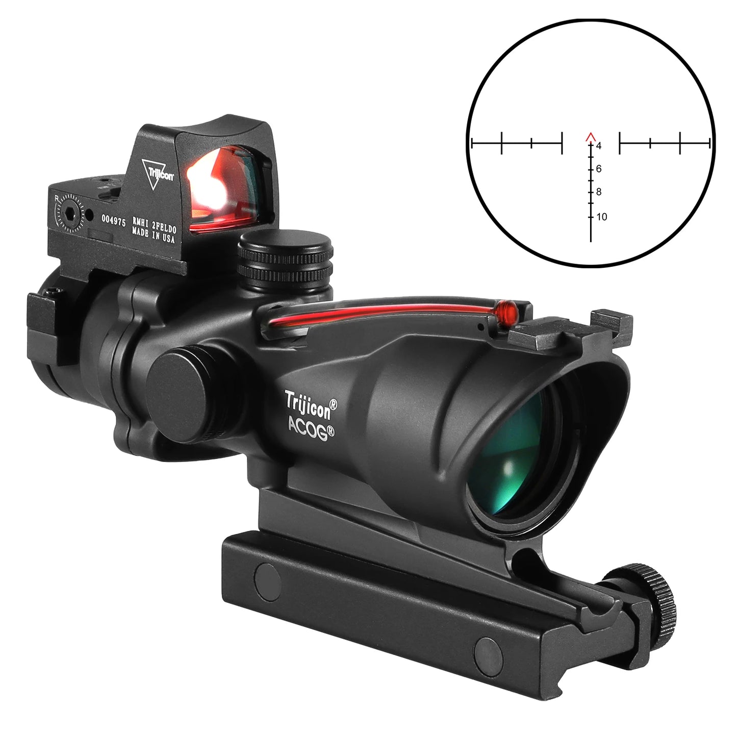 Adjustable 4x32 Red Dot 1x 4x Scope Red Dot Tactical Scope 20mm Rail Scope for Hunting