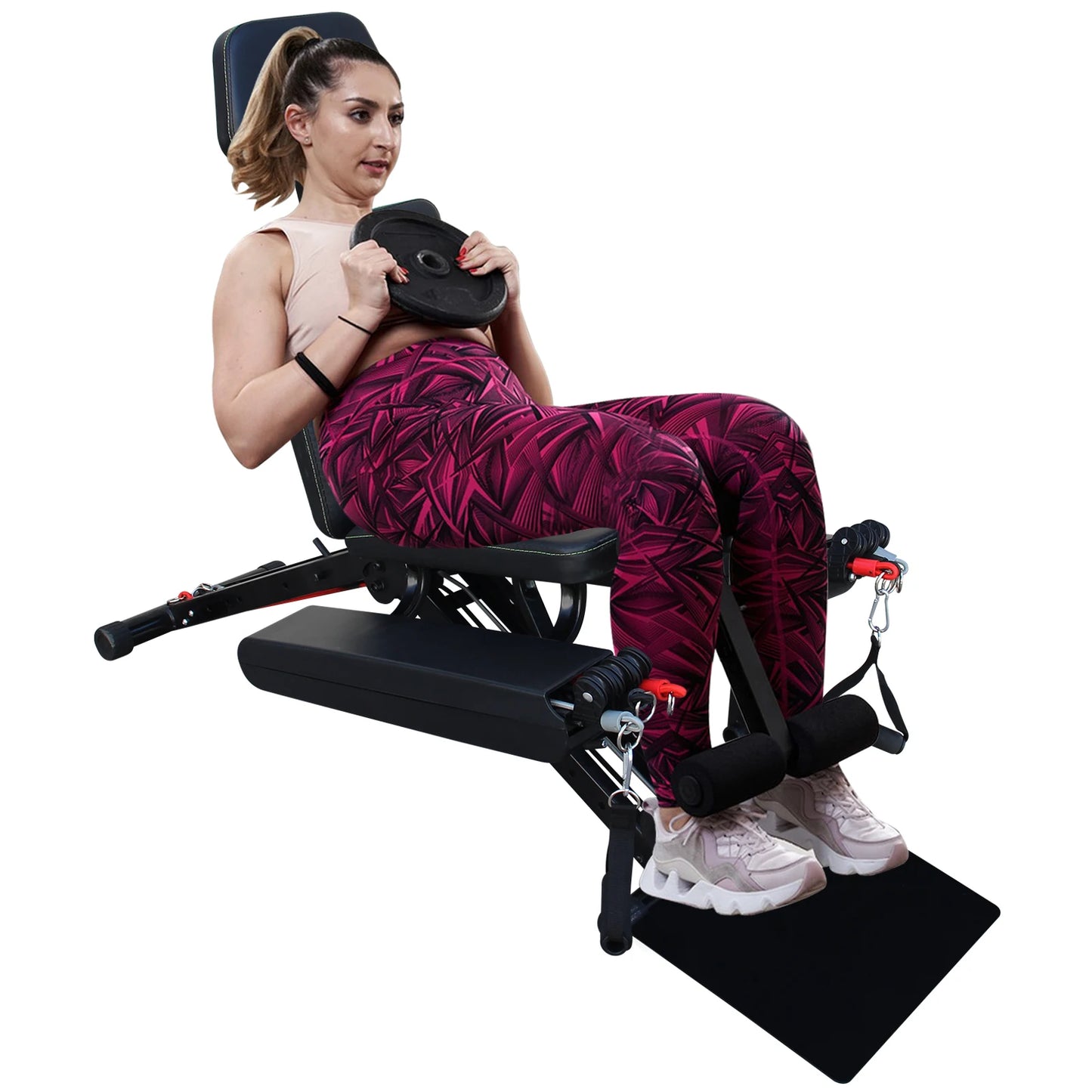 Multifunctional fitness chair, adjustable full body strength training bench, quick folding weight bench