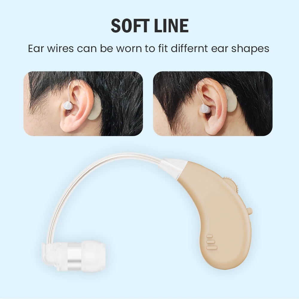 Rechargeable Hearing Aids BTE Ear Aids Hearing Amplifier Behind The Ear Sound Enhance Device Local Stock