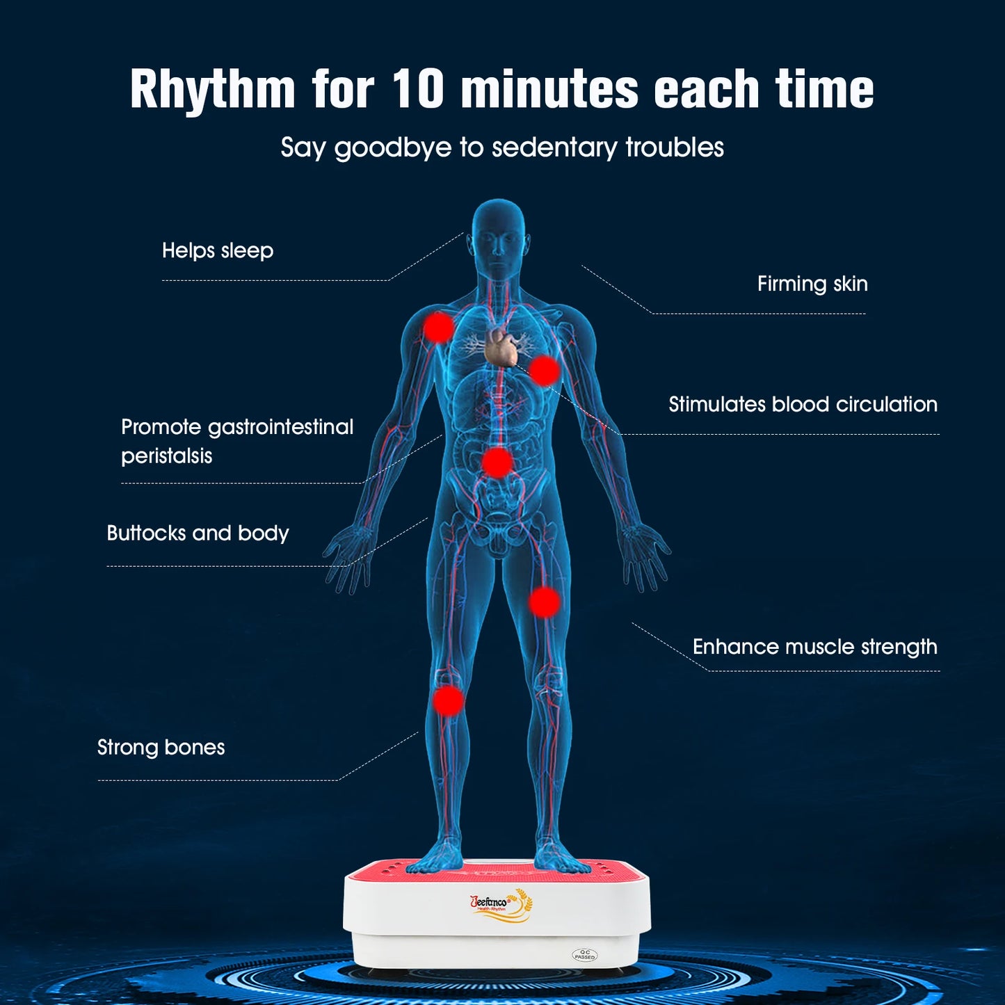 Vertical Vibration Plate Seniors & Teens Silicone Surface Magnetic Heating Fitness Home Efficient Resonance Fitness Machine