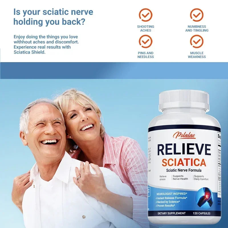 Relieve Sciatica Capsules - Reduce Joint Pain, Restore Mobility, Balance Inflammation, Support Nerve & Bone Health - 120 Capsules 