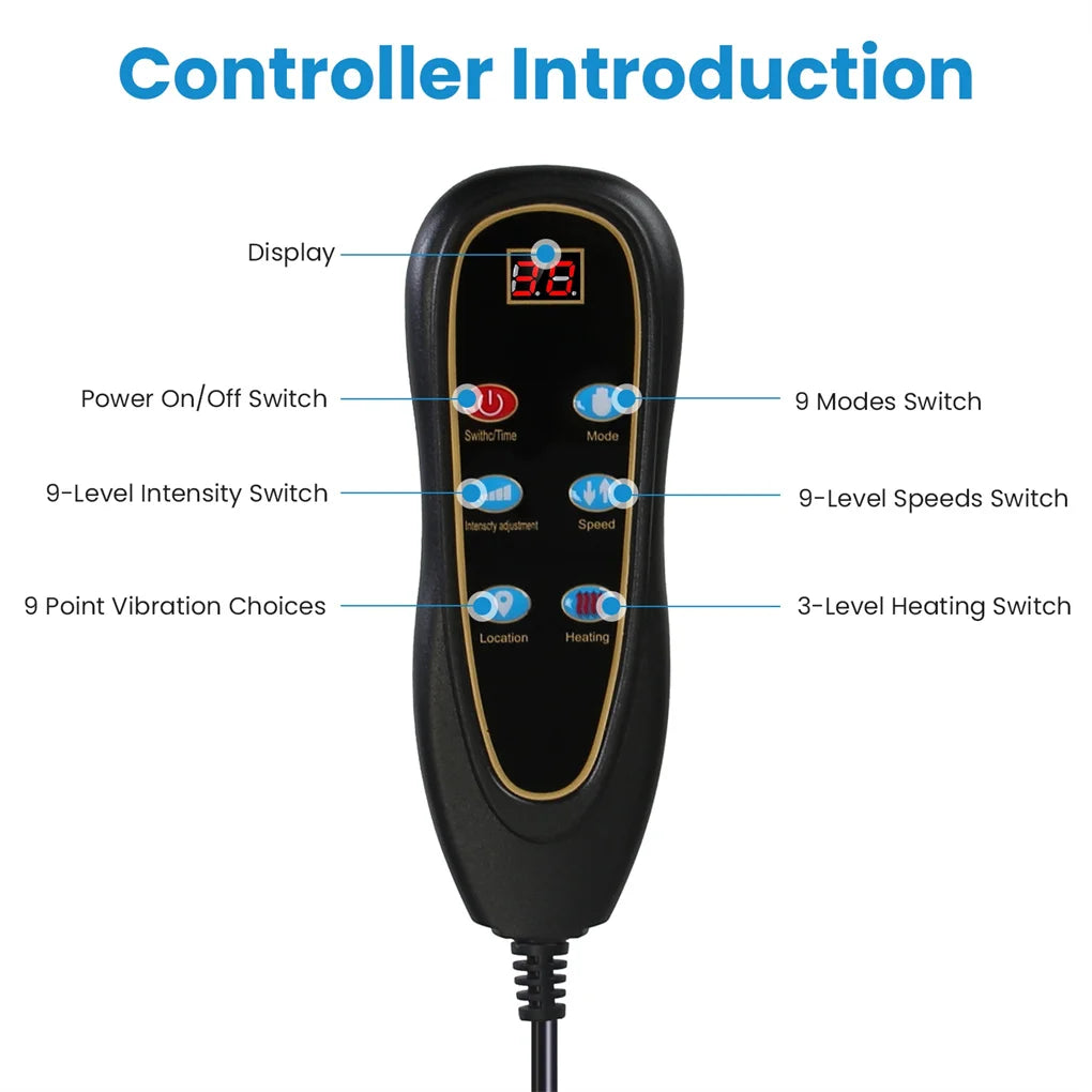 Full Body Electric Massage Mat with Heat – Vibration Massage Pad for Back, Neck, Foot & Lumbar Support Foldable Cushion Mattress