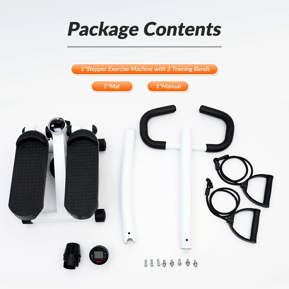 Exercise Stepper Machine For Home Fitness Stepper Workout LCD Display Handle and Resistance Bands Cycle Machine Climber Leg