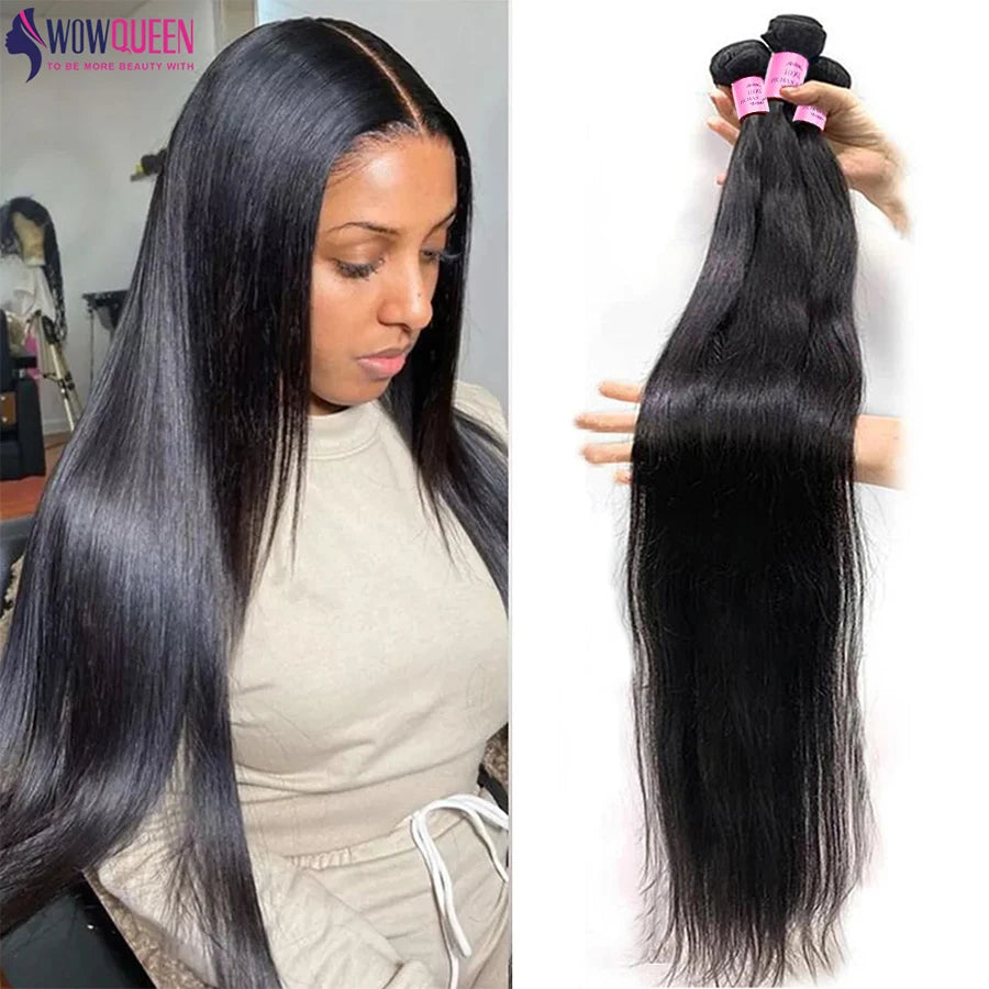 Straight Human Hair Bundles 28 30 inch Raw Hair Bundles 36 38 40 Inch Long Thick Bundles Brazilian Hair Weave Bundles