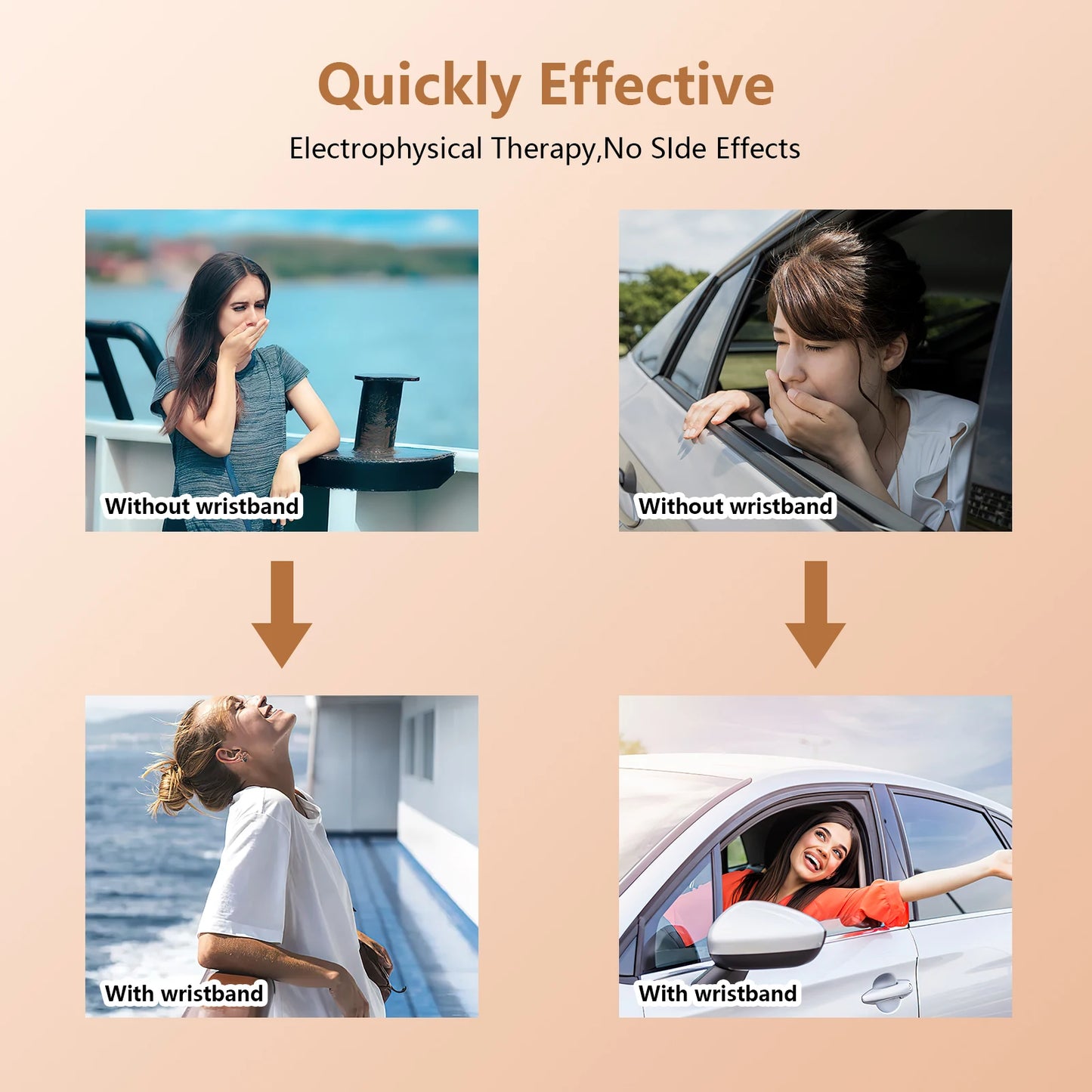 Hasocare Anti-Nausea Wristband Travel Sickness Relief Wristbands Relief Motion Sickness Bands Nausea Bracelet Tens Devices