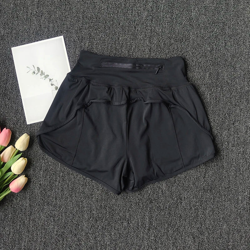 Women's High-Waist Yoga Shorts Fitness Running With Pocket Cycling Shorts Sports Shorts Summer Breathable Workout Gym Shorts