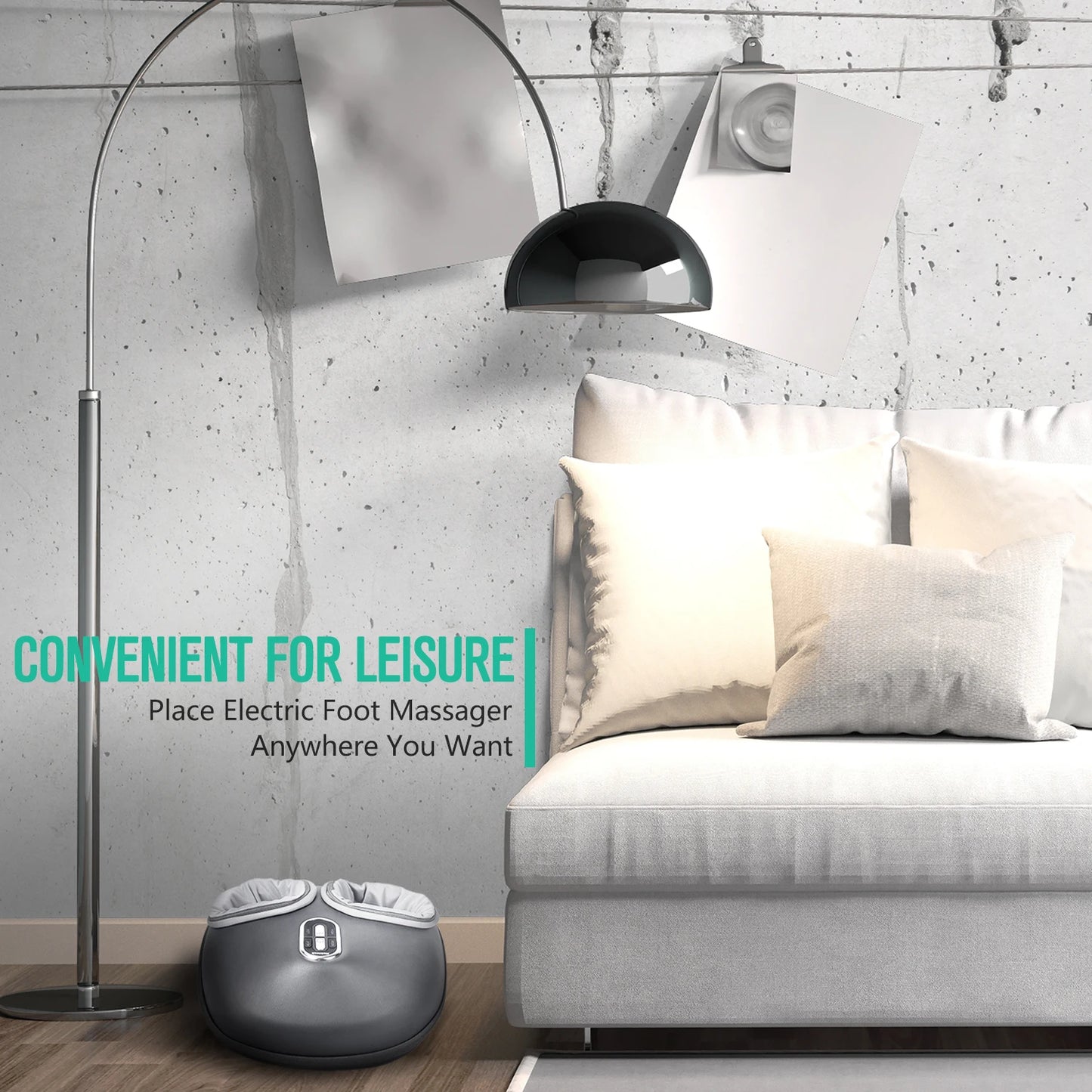 Foot Massager Heating Therapy Air Compression Shiatsu Knead Roller Muscle Relaxation Electric Foot Massage Machine