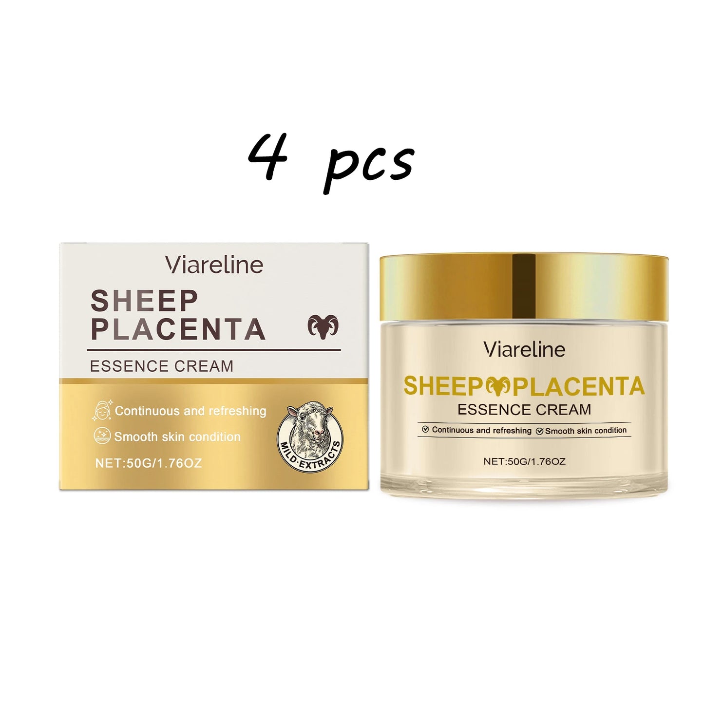 Viareline Sheep Placenta Face Cream Anti-aging Lasting Moisturizing Firming Booster Brighten Skin Tone Fade Fine Line Face Cream