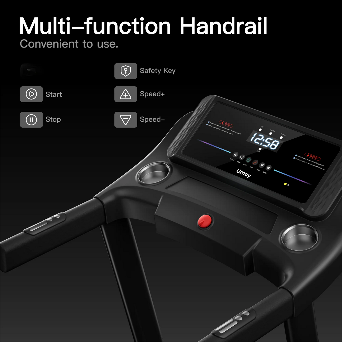 Home Folding Incline Treadmill with Pulse Sensors, 3.0 HP Quiet Brushless, 300 lbs Capacity