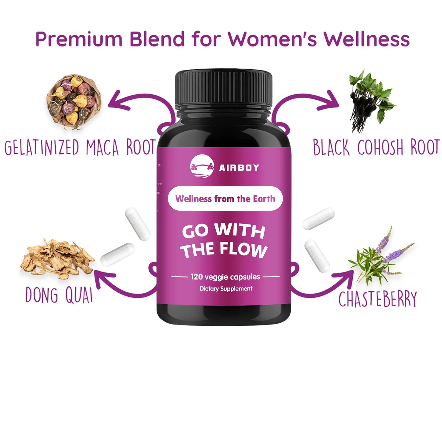 Female Hormone Balance - PCOS, Menopause, Helps with Bloating, Weight Management - 120 Capsules