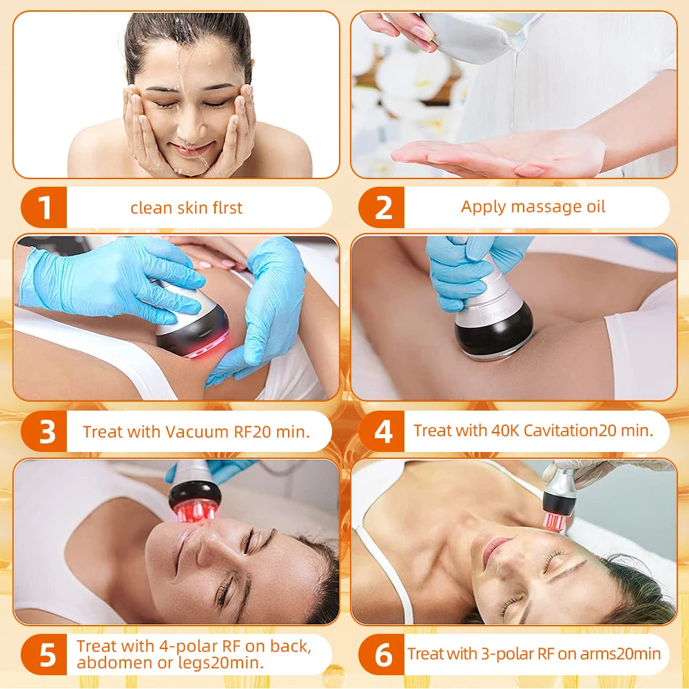 Nourishbel 4In1 40k Cavitation Ultrasonic Slimming Machine Body Care Vacuum Suction Anti-Wrinkle Rejuvenation Skin Lift Tighten