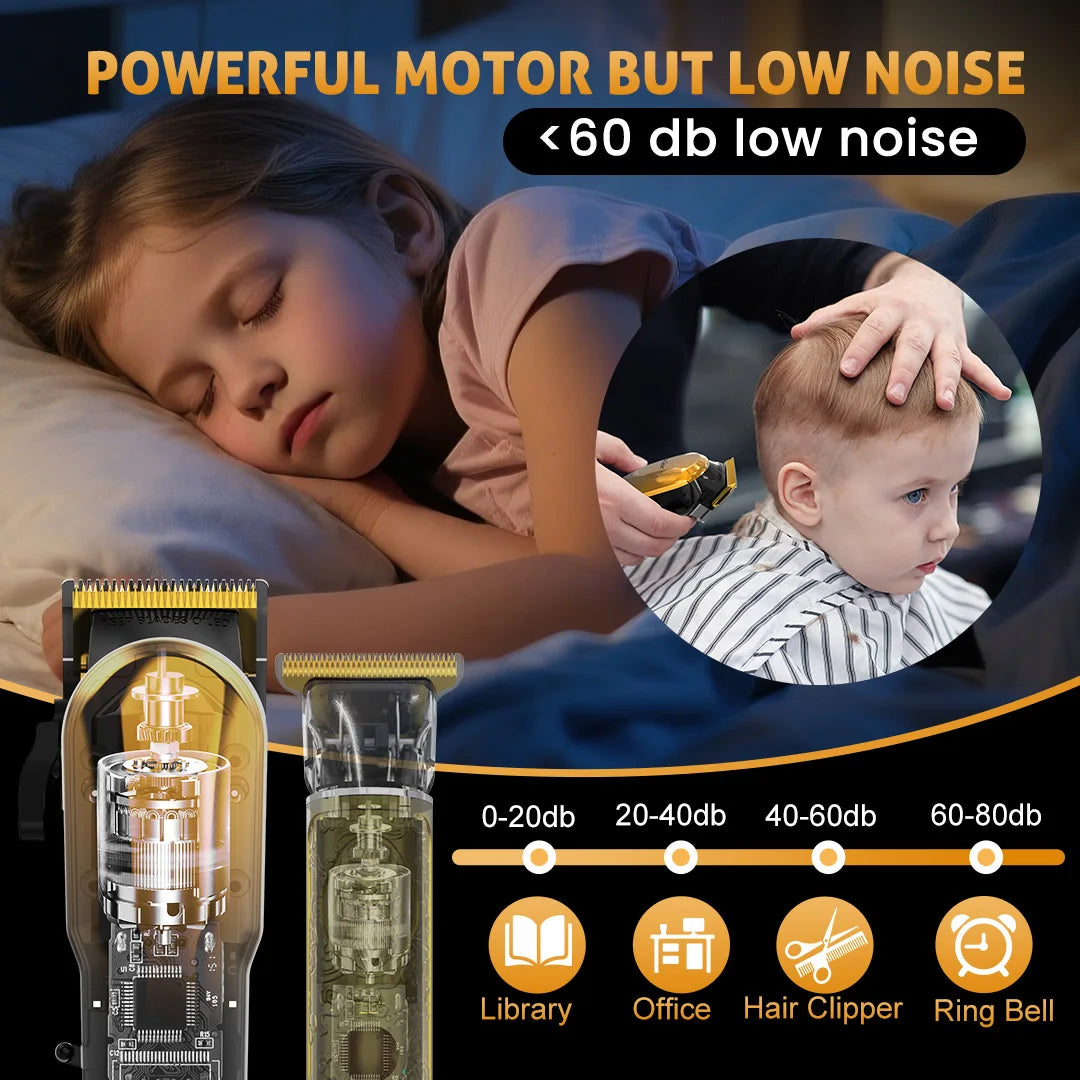 Rechargeable Hair Clippers Kit for Men,Professional Clippers and Trimmers Set,Cordless Hair Beard Trimmer, Barber Clippers,Gift