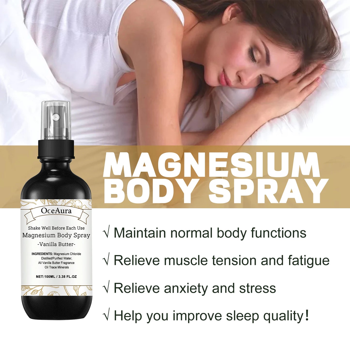 Oceaura Body Care Spray Relief Discomfort Soreness Fatigue Relaxing Body Promote Sleep Quality Reduce Anxietty Body Care Mist