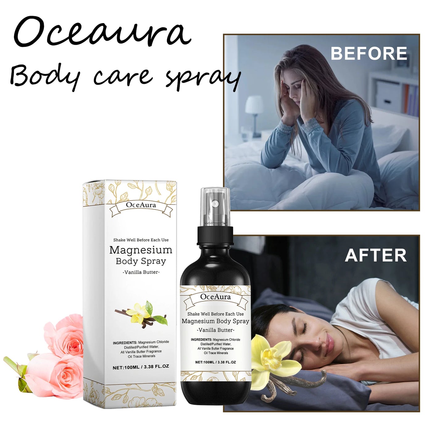 Oceaura Body Care Spray Relief Discomfort Soreness Fatigue Relaxing Body Promote Sleep Quality Reduce Anxietty Body Care Mist