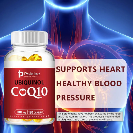 CoQ10 Capsules 100mg - Heart Healthy & Anti-Aging, Cardiovascular & Energy Supplement - 120 Capsules
