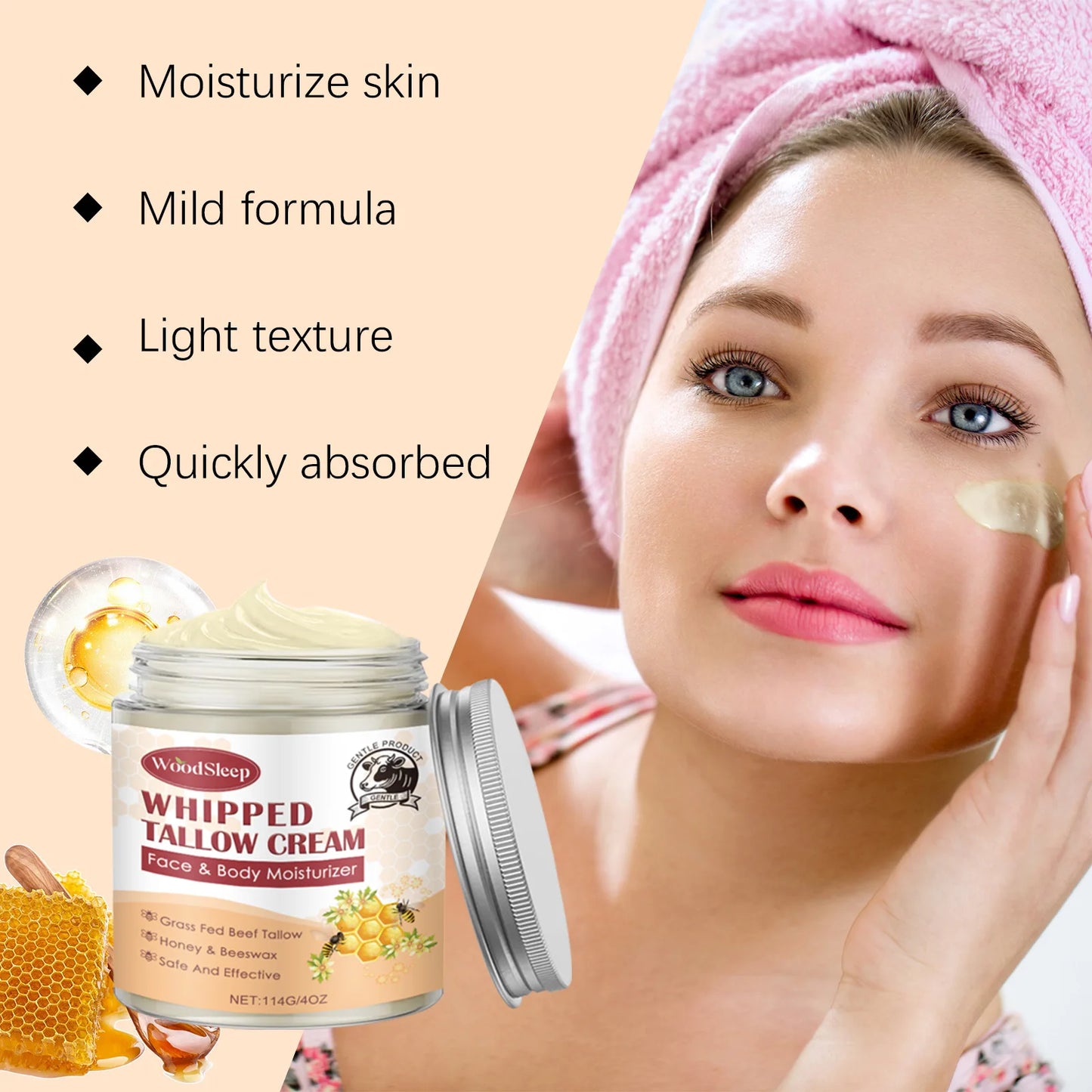 Tallow Nourish Face Cream Moisturizing Refreshing Facial Skin Soothing Hydrate Improve Rough Dry Skin Cream