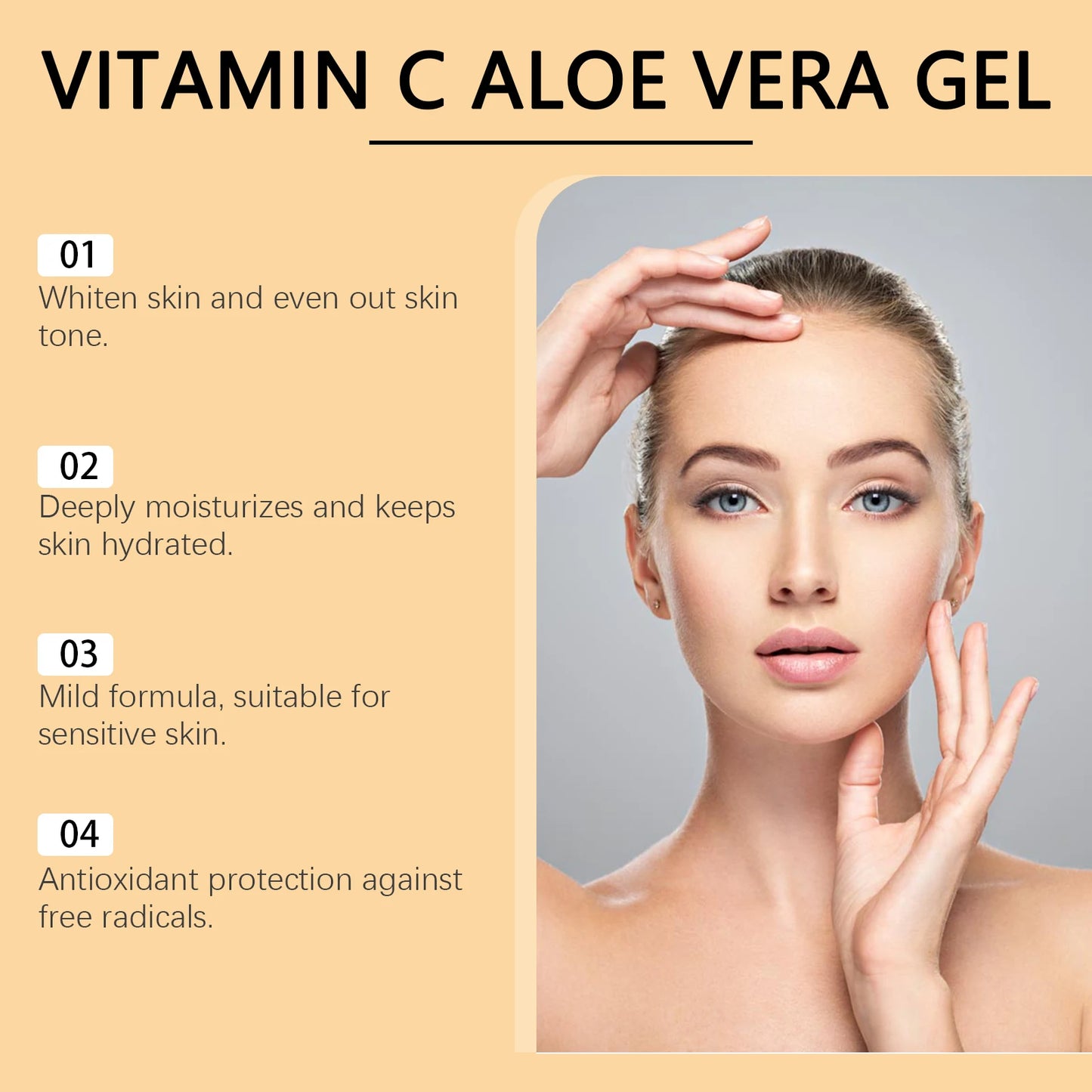 Vitamin C Aloe Facial Care Gel Repairing Barrier Hydrating After Sun Exposure Lasting Fresh Moisturize Face Cream