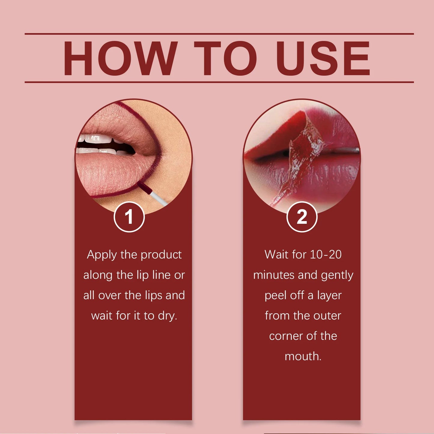 2 Colors Peel Off Lip Liner Easy Color Long Lasting Waterproof Non Stick Natural Tattoo Matte Makeup Hydrating Lip Gloss