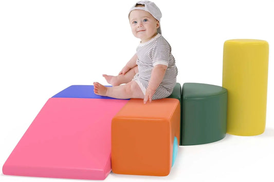 Foam Climbing Blocks, 6-Pieces Climb and Crawl Soft Play Climbing for Toddlers 1-3