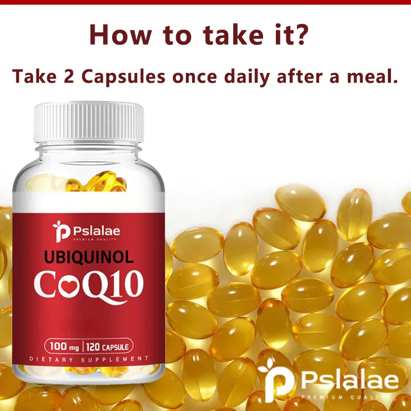 CoQ10 Capsules 100mg - Heart Healthy & Anti-Aging, Cardiovascular & Energy Supplement - 120 Capsules