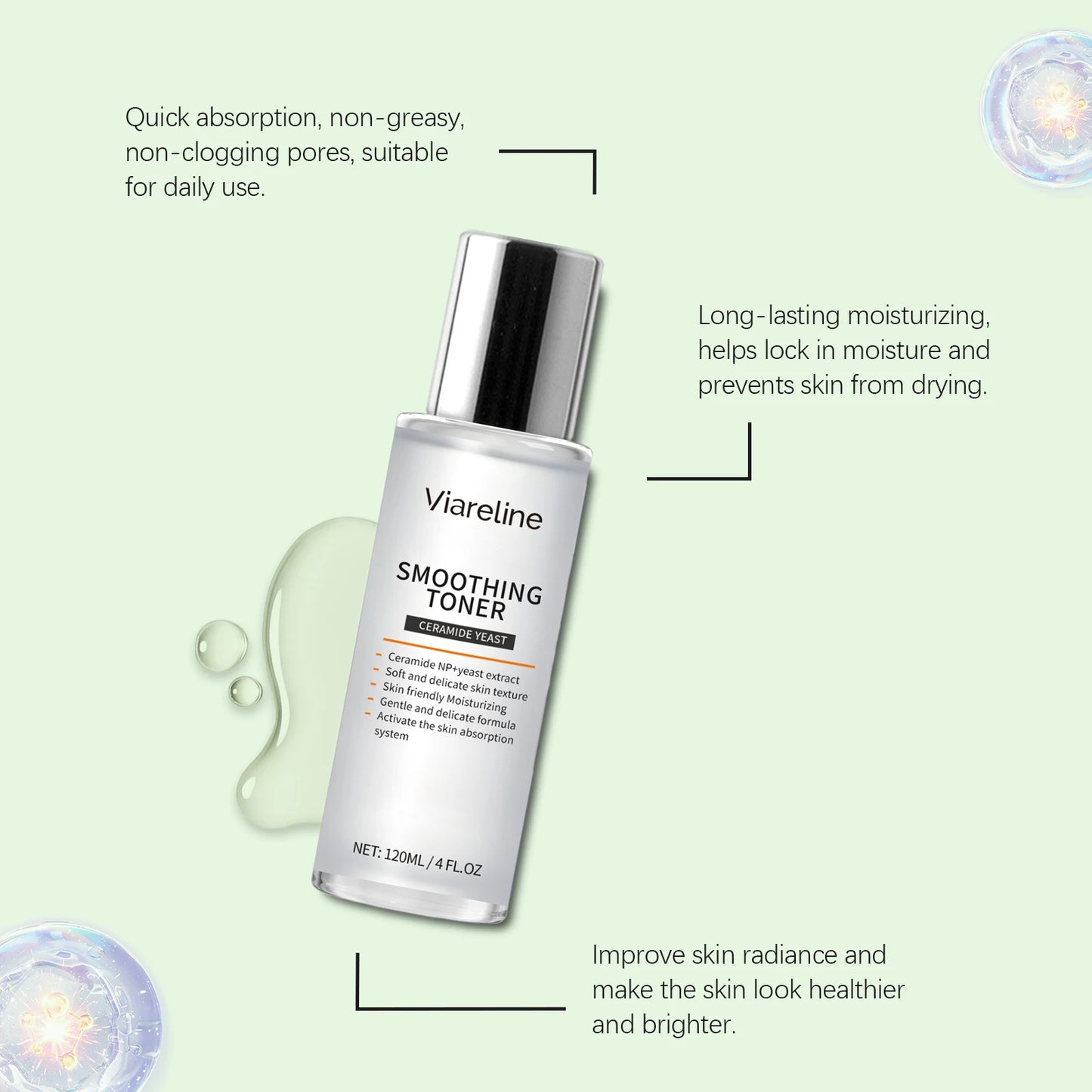 Viareline Moisturizing Facial Serum Set Nicotinamide Hyaluronic Acid Brighten Skin Facial Tighten Reduce Wrinkles Soften Serum