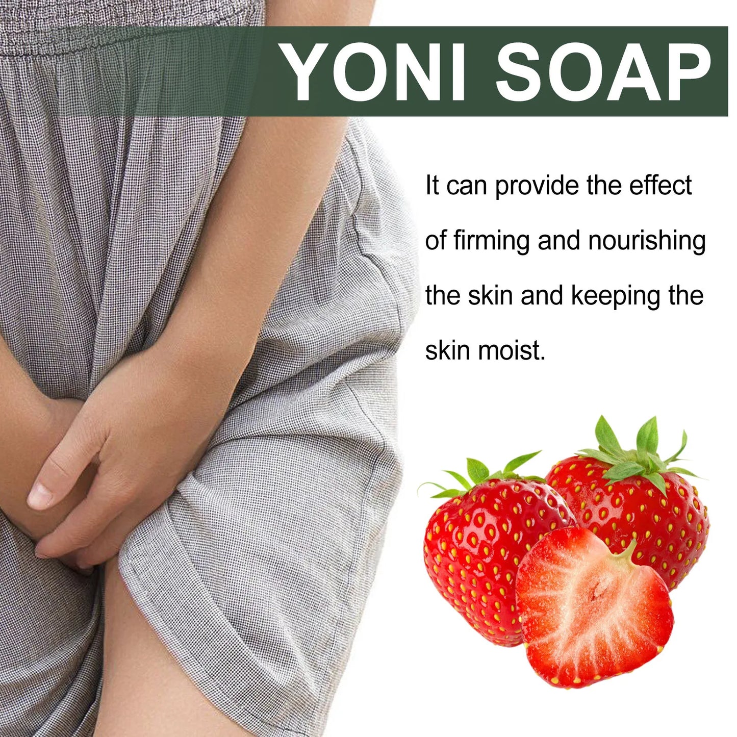 Strawberry Yoni Soap Solid Cleansing Body Remove Odor Itch Feminine Hygiene Moisturize Brighten Private Part Care Soap
