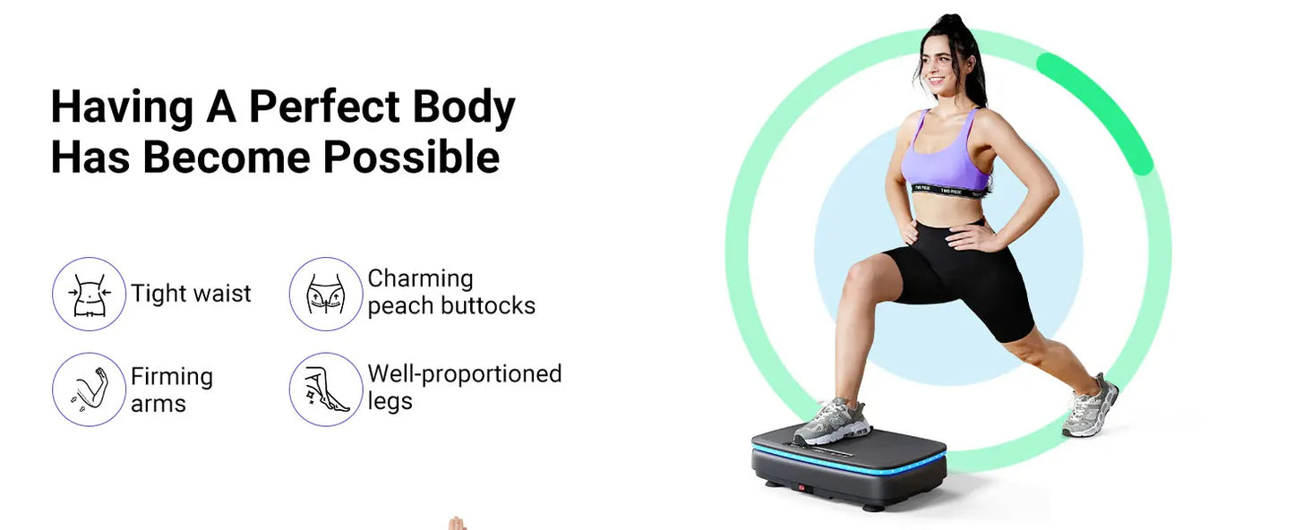 Vibration Plate Exercise Machine with Light Whole Body Workout Power Vibrate Platform Vibration Plate Lymphatic Drainage