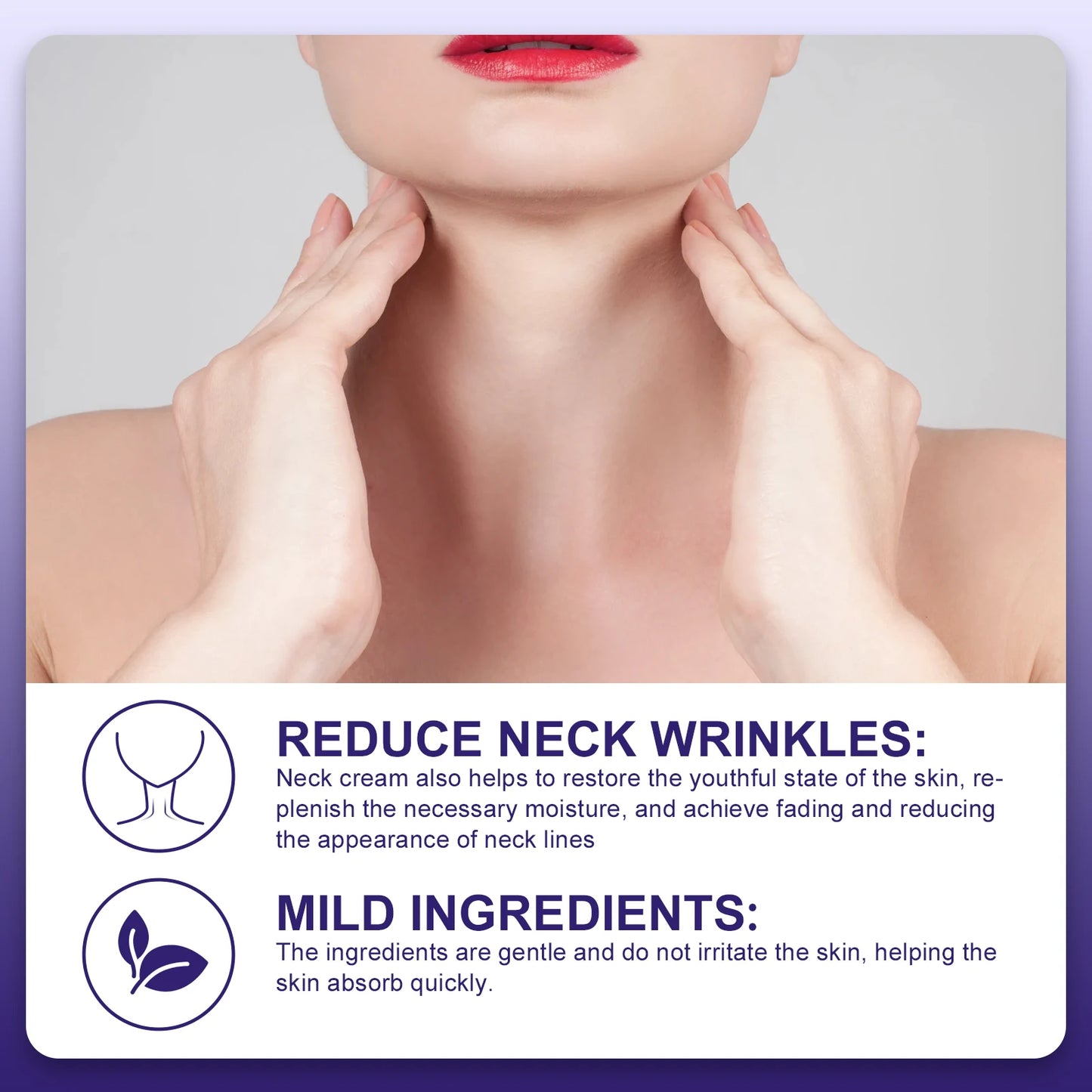 Hoygi Neck Care Cream Deeply Moisturizing Fade Fine Lines Brightening Skin Tone Remove Neck Wrinkles Firming Neck Cream