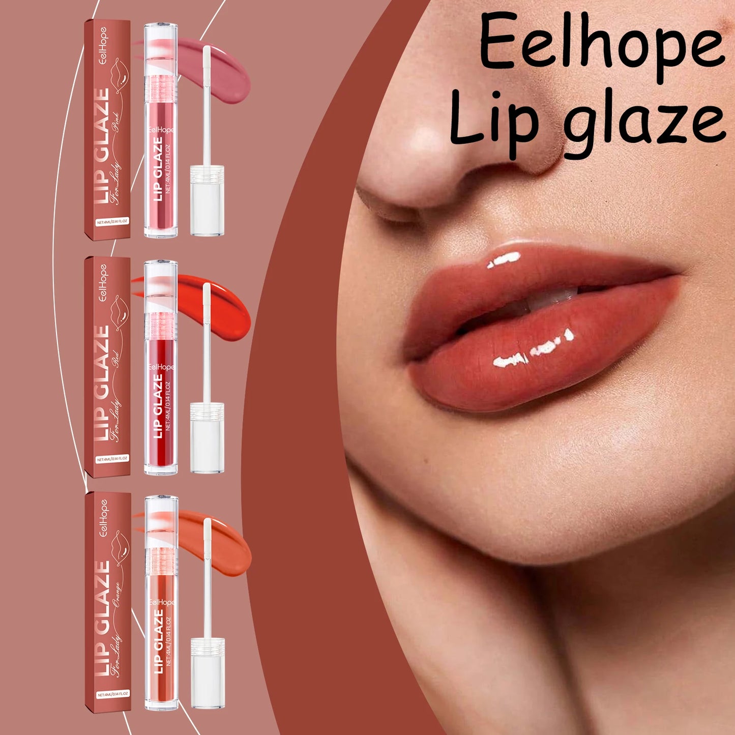 EELHOPE Lip Glaze Nourishing Lip Non-sticky Lasting Color Waterproof Moisturizing Remove Lip Lines Smoothing Portable Lip Gloss