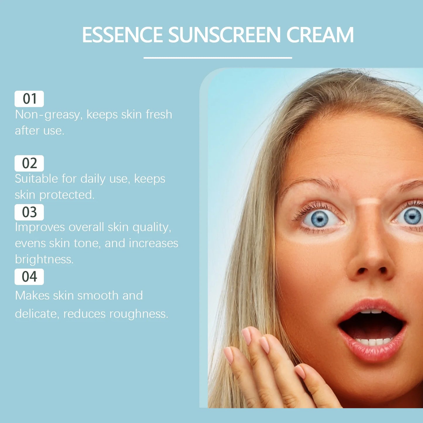 Spf50 UV Protection Cream Refresh Sunscreen Oil Control Moisturizing Skin Care Sunburn Repair Face Sun Block Cream