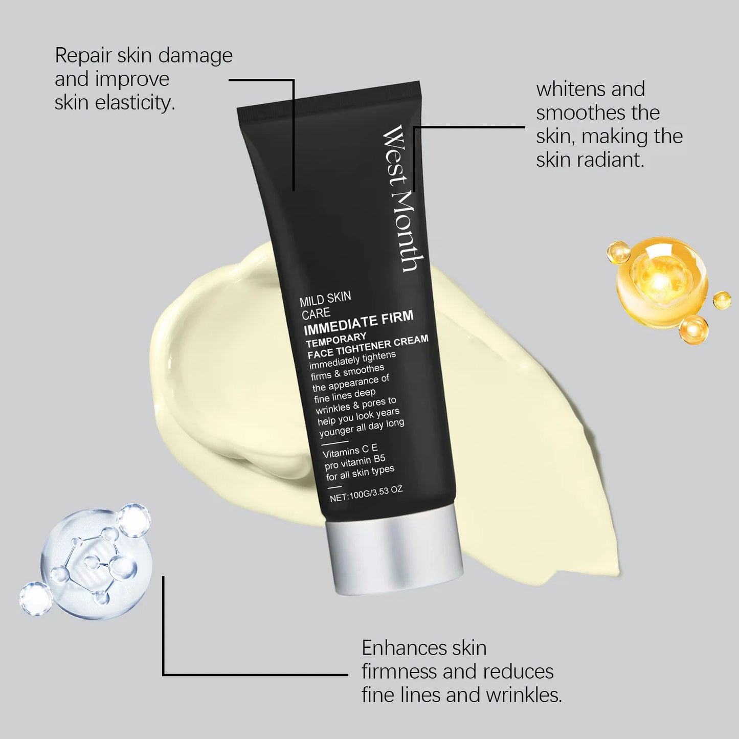 Face Tightening Cream Hydrating Skin Moisturizing Firming Lifting Anti Wrinkles Smooth Fine Lines Facial Cream
