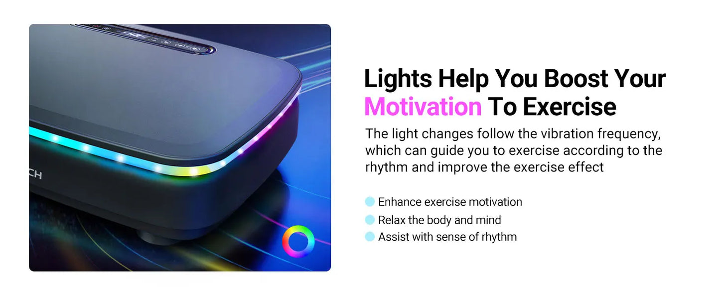 Vibration Plate Exercise Machine with Light Whole Body Workout Power Vibrate Platform Vibration Plate Lymphatic Drainage