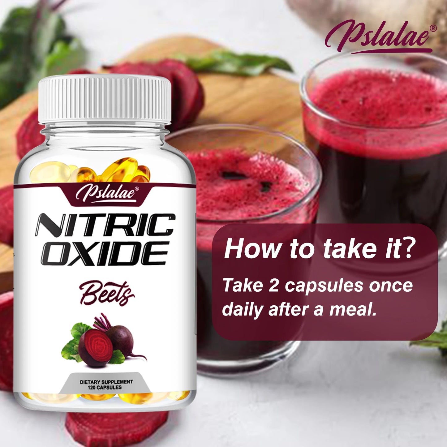 Nitric Oxide Beetroot Supplement – Natural Energy – Supports Heart Health - 120 Capsules