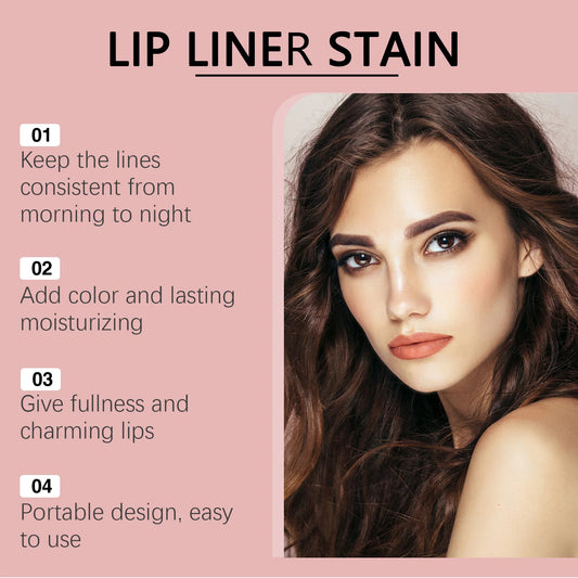 2 Colors Peel Off Lip Liner Easy Color Long Lasting Waterproof Non Stick Natural Tattoo Matte Makeup Hydrating Lip Gloss