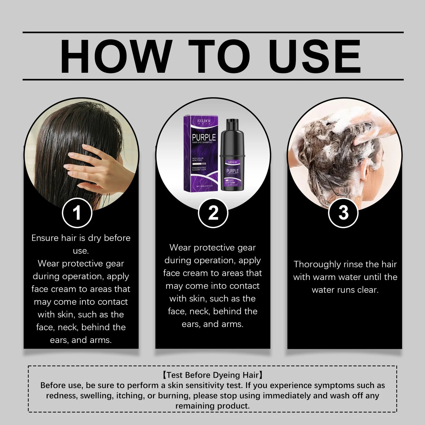 100ml Eelhoe Hairdress Hair Dye Shampoo Repair Damaged Hair Nourish Mild Healthy Long Lasting Color Fix Natural Plant Shampoo