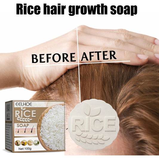 Rice Shampoo Bar Promote Hair Growth Anti Hair Loss Strengthen Hair Roots Scalp Care Dandruff Treatment Volumizing Shampoo Soap
