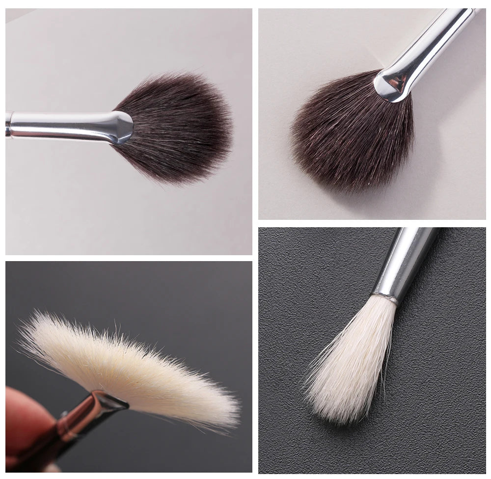Goat Makeup Brush Set Eyeshadow Makeup Brushes Professional Foundation Blending Eyebrow Fan Blush brosse maquiagens