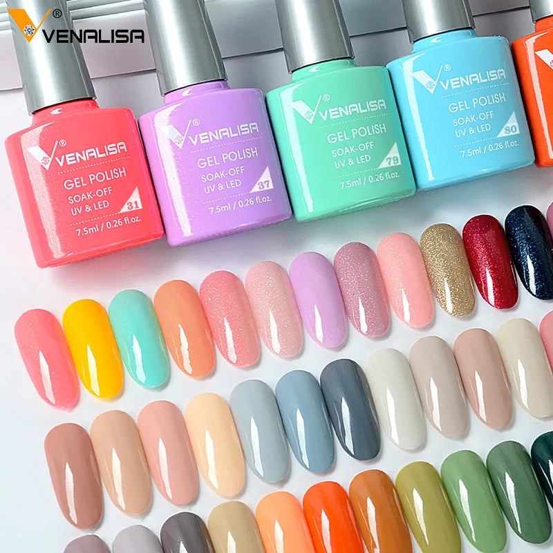 Venalisa New Color VIP Gel Nail Polish Kit Enamel Vernish Color Gel Polish for Nail Art Design Whole Set Nail Gel Learner Kit