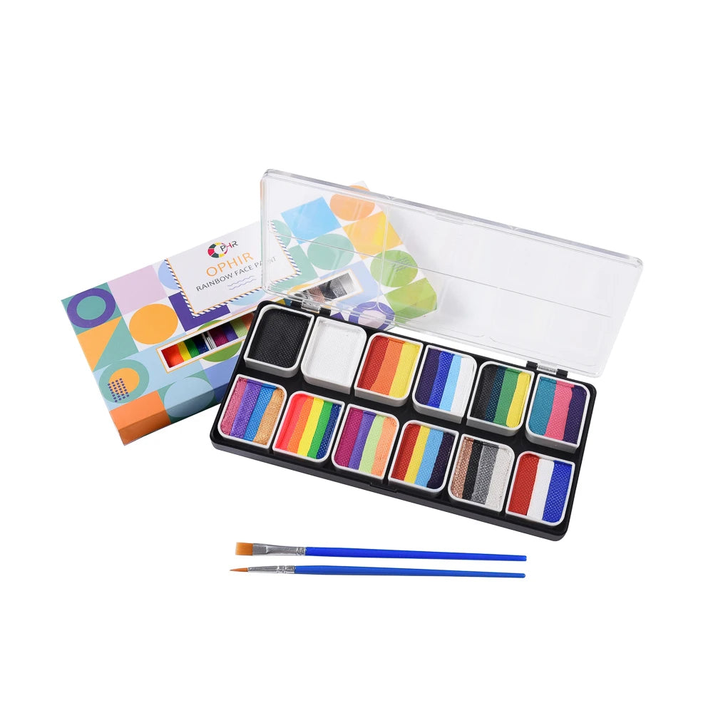 Rainbow Face Paint Multicolor Series Temporary Body Paint Art 144g/5.14oz Children Makeup Painting Pigment RT012