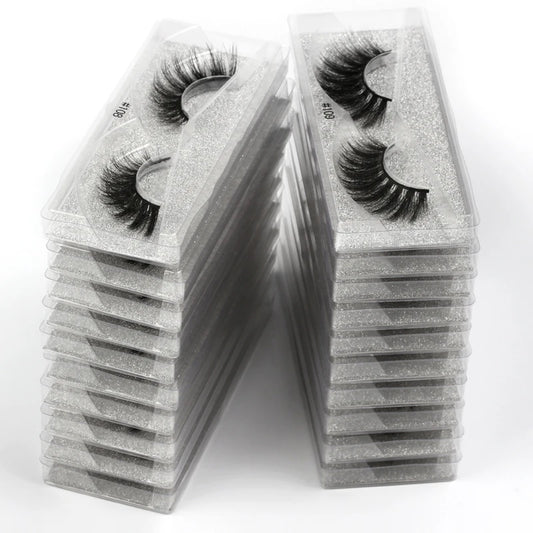 Wholesale Eyelashes Bulk Items 4/100 PCS 3D Faux Mink Lashes Natural Fluffy False Eyelash Extension Wispy Fake Eye Lash Makeup