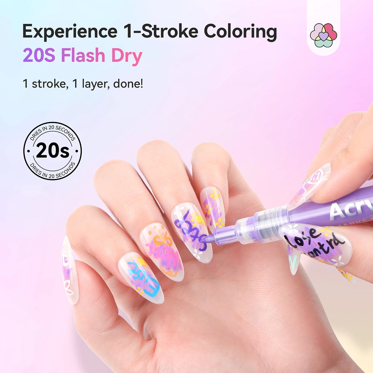 24 Colors Essentials Nail Art Pens Set Spring Summer Quick Dry Nail Polish Pens for Nail Art Design Drawing Liner Tools