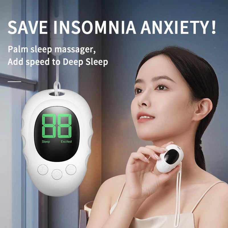 Microcurrent Sleep Aid Device Relieve Insomnia Instrument Help Sleep Night Anxiety Therapy Pressure Relief Palm Pulse Massager