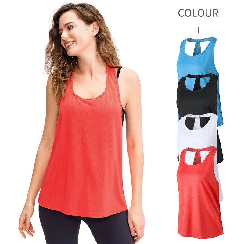 Sleeveless Racerback Yoga Vest Sport Tank Tops For Women Gym Vest Top Casual Clothes Running workout Yoga T-Shirts Girl Tops